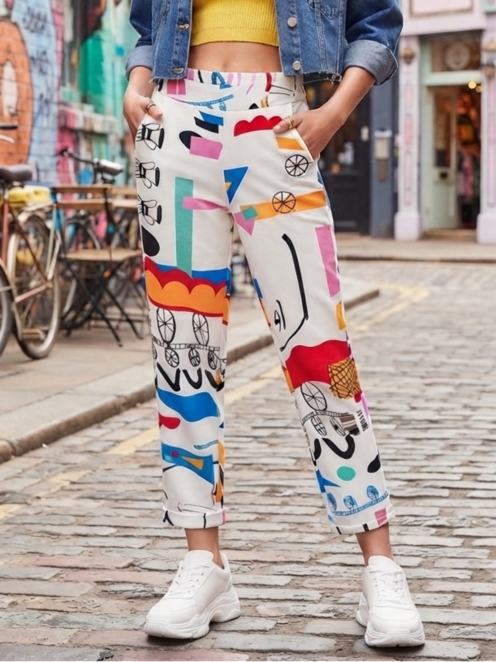 L'atiste by Amy Abstract Pop Art Pants NEW!